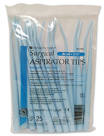 Surgical Aspirator Tips - Blue - 1/16"
